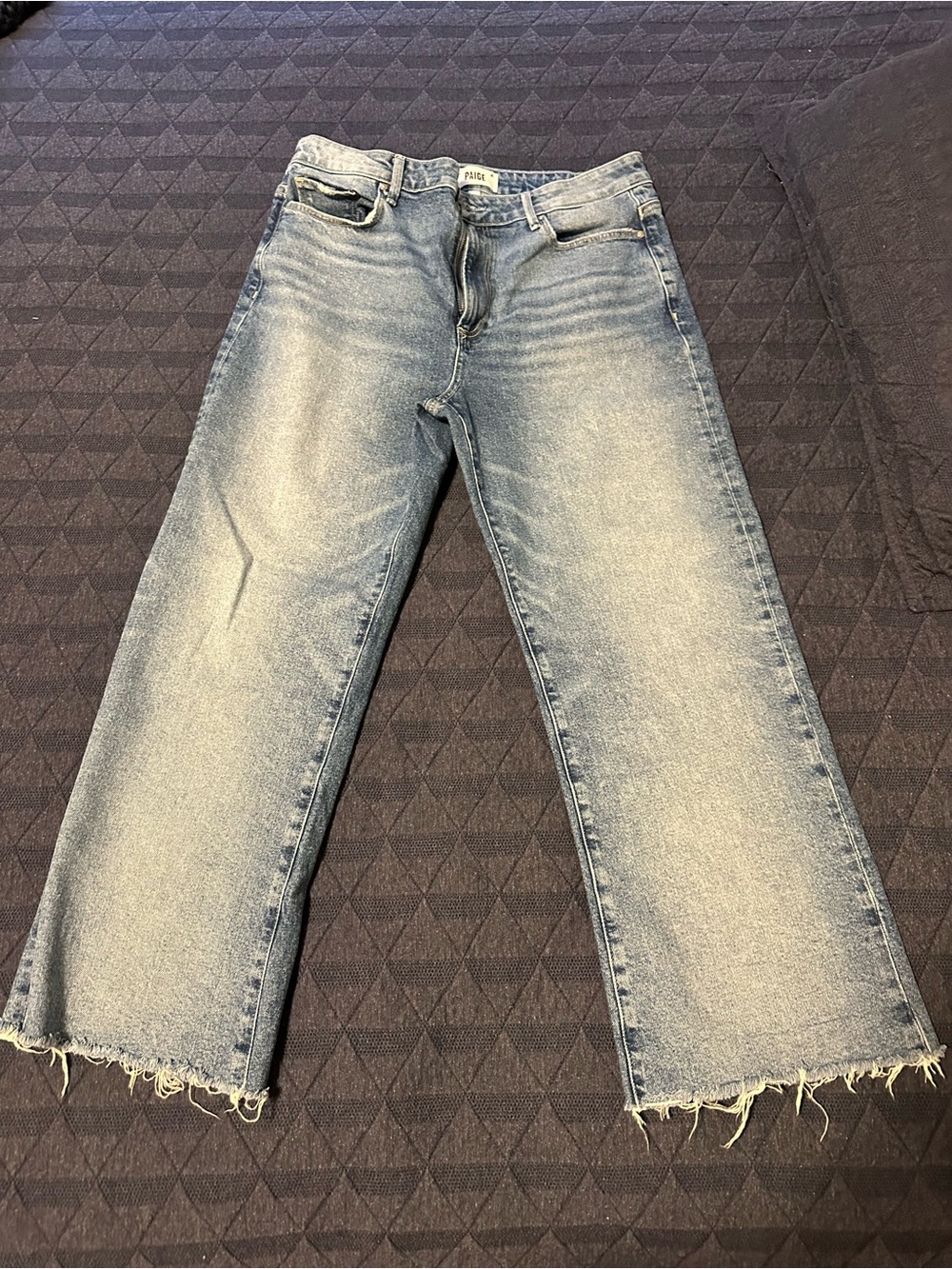 PAIGE  Wide Leg Frayed Hem Jeans